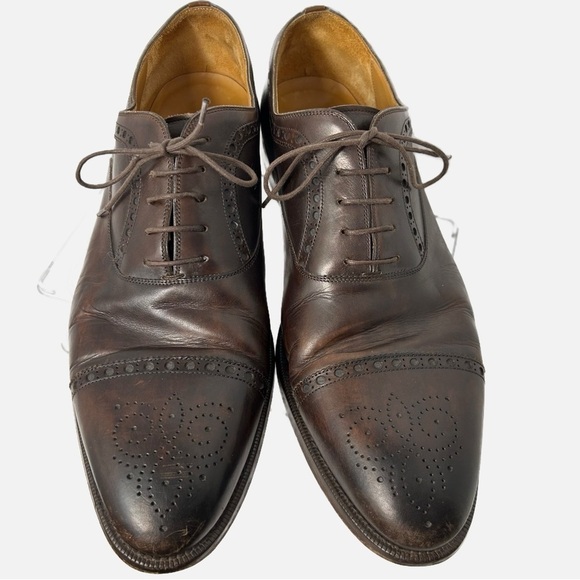 Magnanni Men’s Shoes 14M Brogue Leather Dark Brown Dress Office Business Spain - Picture 1 of 9